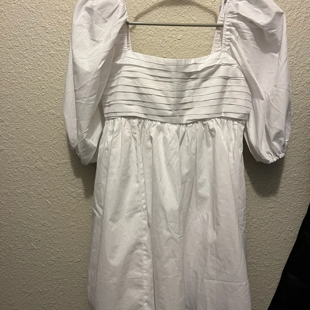 Abercrombie & Fitch Emerson Poplin Puff Mini Dress - Picture 4 of 4